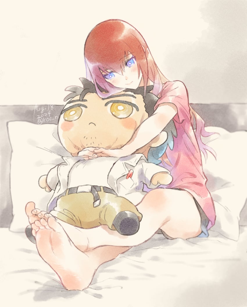 makise kurisu and okabe rintarou (steins;gate) drawn by rocni