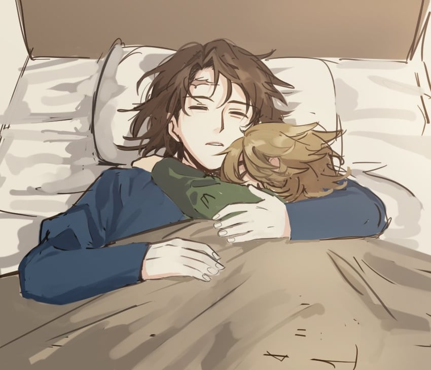 harada minoru and isoi reiji (saibou shinkyoku) drawn by linu