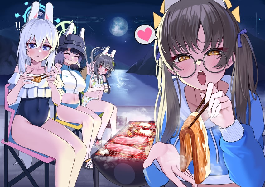 miyu, miyako, saki, and moe (blue archive) drawn by 82jhin