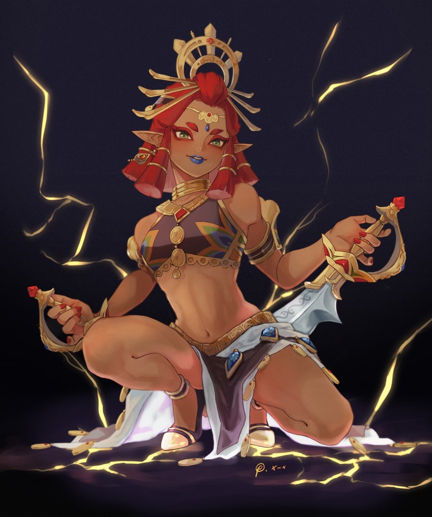 riju (the legend of zelda and 1 more) drawn by p.x.egg