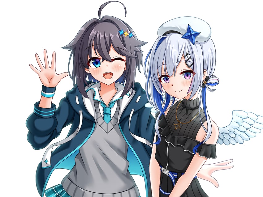 amane kanata and sorahoshi kirame (hololive and 1 more) drawn by tamba_i