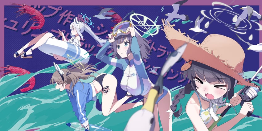 miyu, miyako, saki, and moe (blue archive) drawn by mitsutsuka