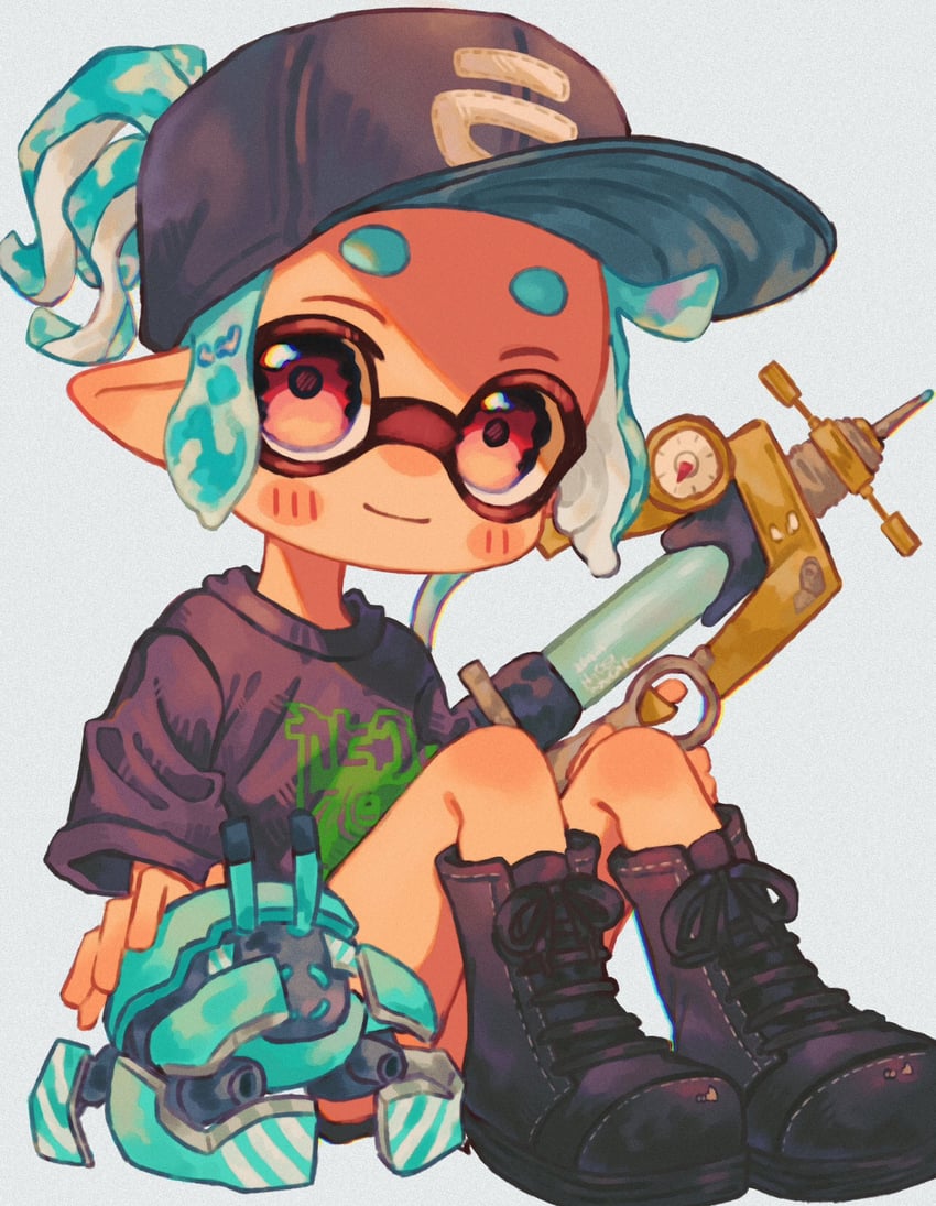 inkling player character and inkling girl (splatoon and 1 more) drawn by ochocho2828