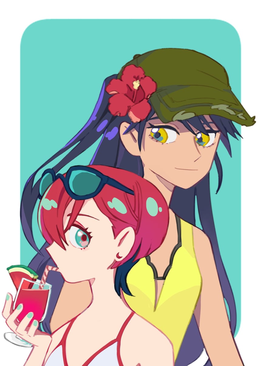 amate yuzuriha and nyaan (gundam and 1 more) drawn by rhelia
