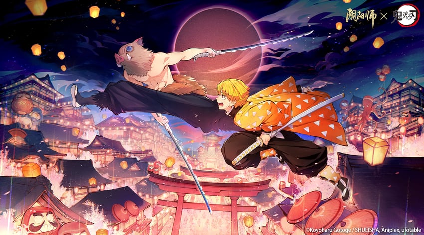 agatsuma zenitsu and hashibira inosuke (kimetsu no yaiba and 1 more)