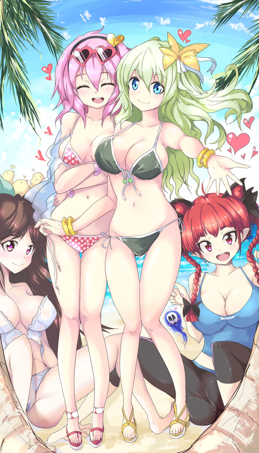 komeiji koishi, komeiji satori, kaenbyou rin, reiuji utsuho, and wii fit trainer (touhou and 1 more) drawn by echizen_(hvcv)