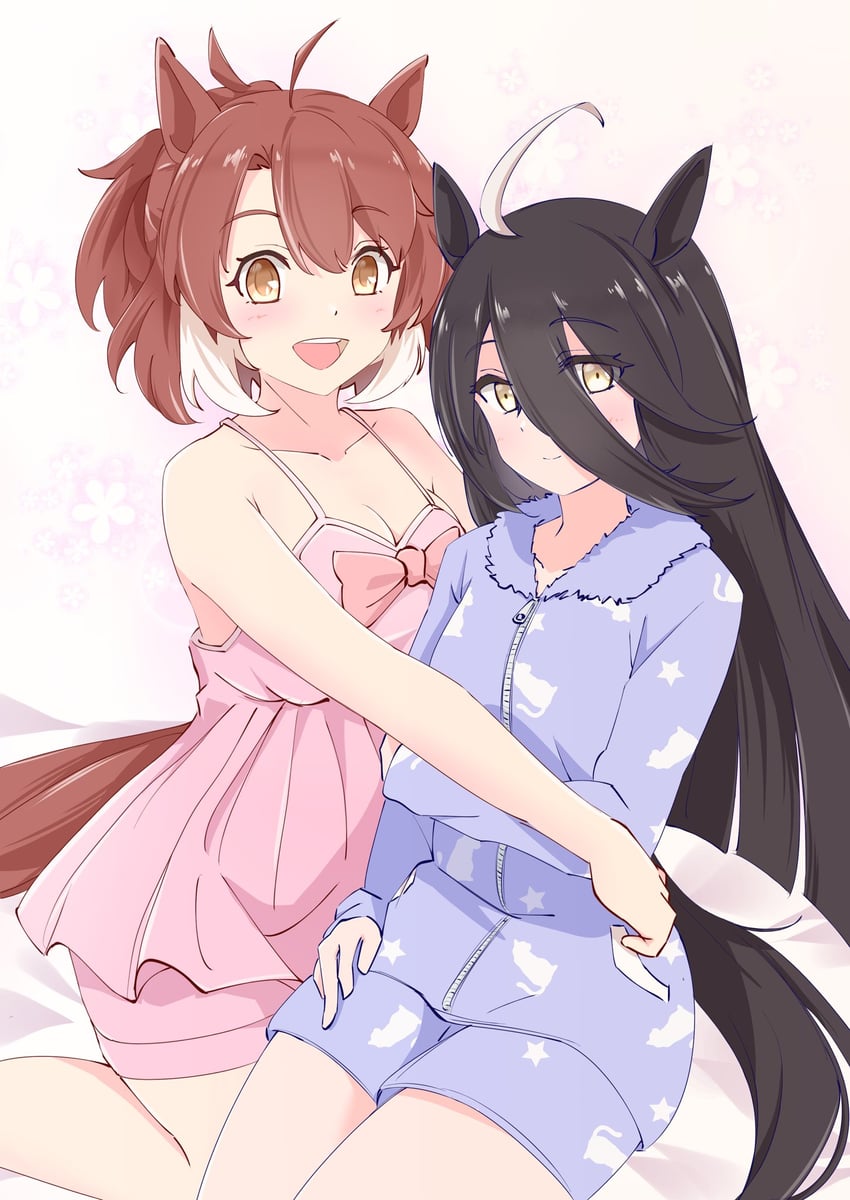 manhattan cafe and dantsu flame (umamusume) drawn by funamori
