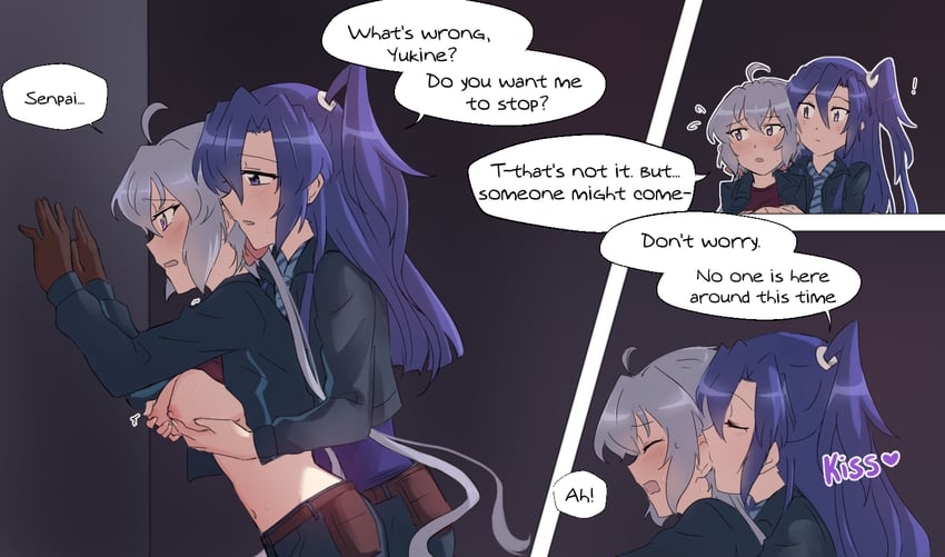 yukine chris and kazanari tsubasa (senki zesshou symphogear) drawn by kaiyamon_xv