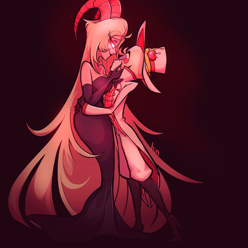 lucifer morningstar and lilith (hazbin hotel) drawn by hinsou_(midorinoakuma)
