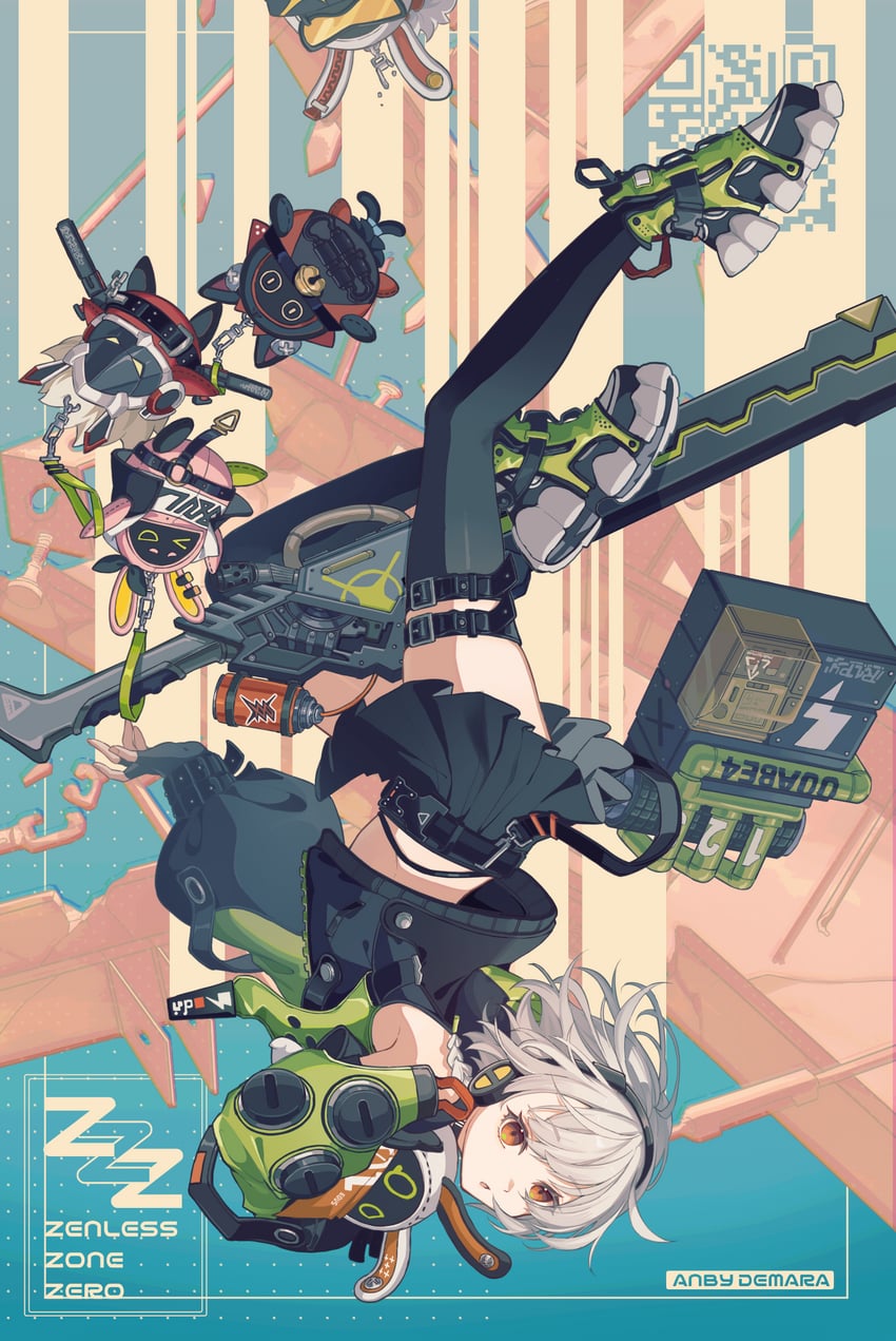 nicole demara, eous, anby demara, nekomiya mana, billy kid, and 1 more (zenless zone zero) drawn by rabb_horn