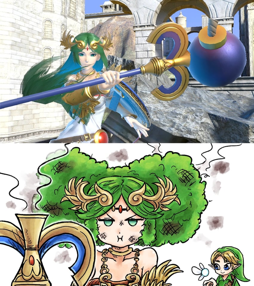 link, palutena, young link, and navi (the legend of zelda and 4 more) drawn by kicdon