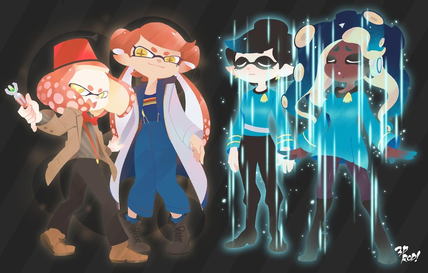 callie, marie, marina, pearl, the doctor, and 2 more (splatoon and 4 more) drawn by 3d_rod!