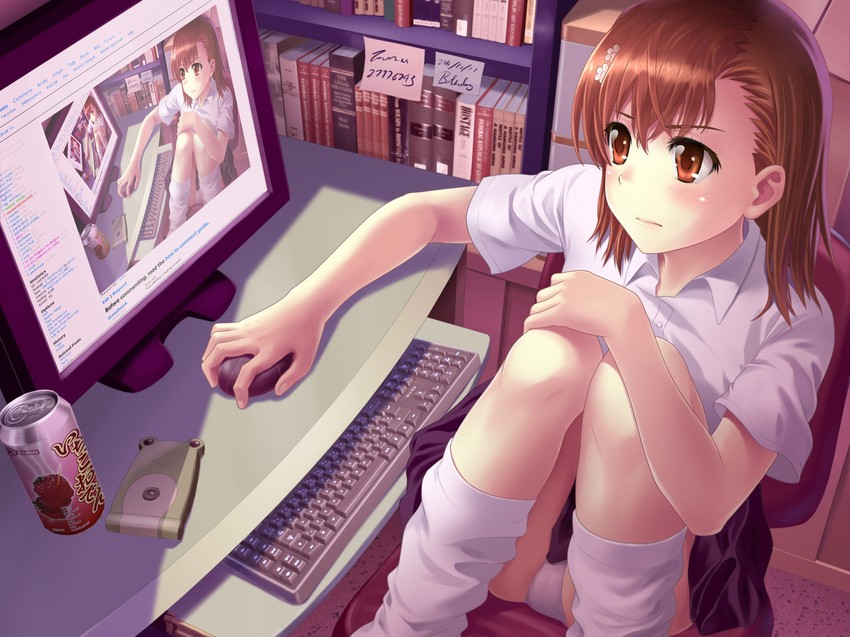 misaka mikoto and gekota (toaru majutsu no index and 2 more) drawn by denhijou_niki