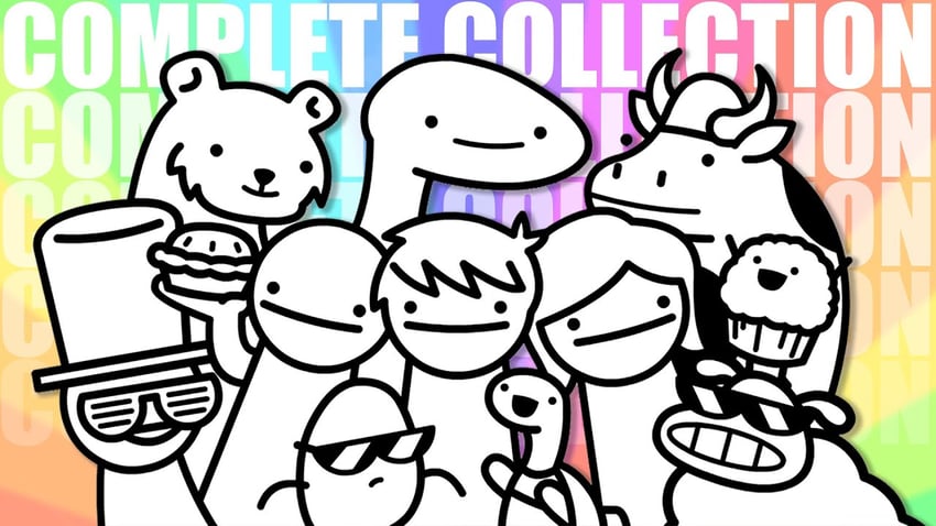 dougal flopguy, i like trains kid, and desmond the moon bear (asdfmovie)