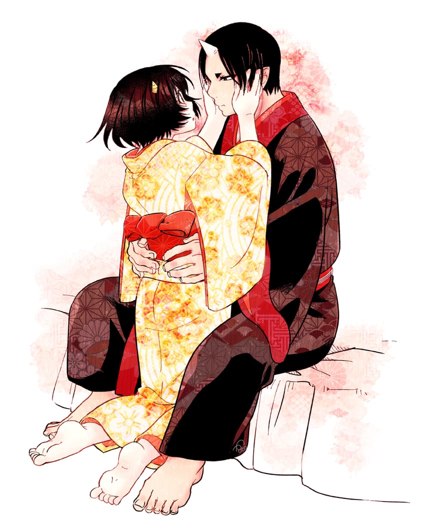 hoozuki and peach maki (hoozuki no reitetsu) drawn by e-0057