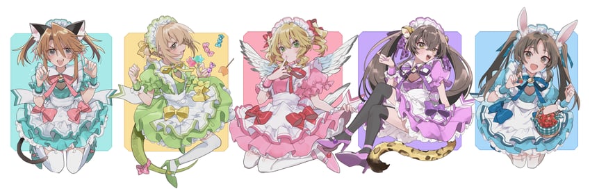 tachibana arisu, sakurai momoka, yuuki haru, matoba risa, and koga koharu (idolmaster and 1 more) drawn by mochino
