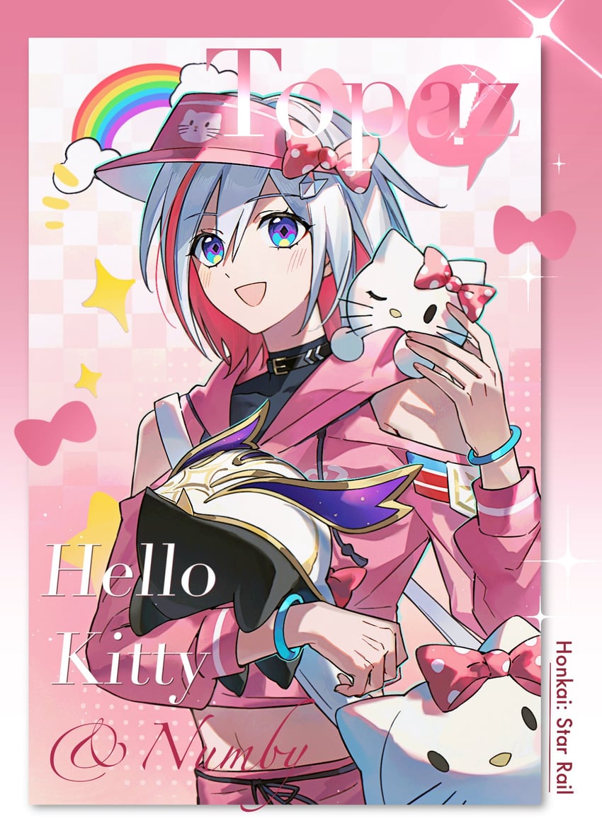 topaz and hello kitty (honkai and 3 more) drawn by osamu18568716
