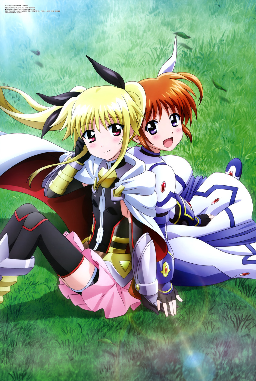 fate testarossa and takamachi nanoha (lyrical nanoha and 2 more) drawn by kawamoto_miyoko