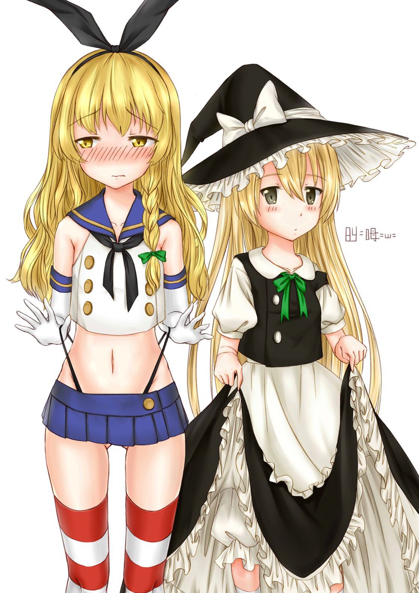 kirisame marisa and shimakaze (touhou and 1 more) drawn by mei_yang