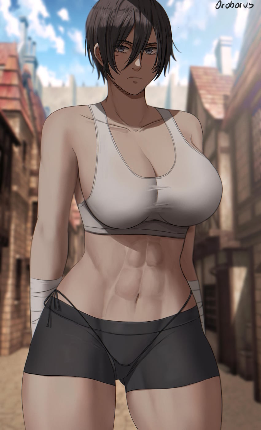 mikasa ackerman (shingeki no kyojin) drawn by oroborus