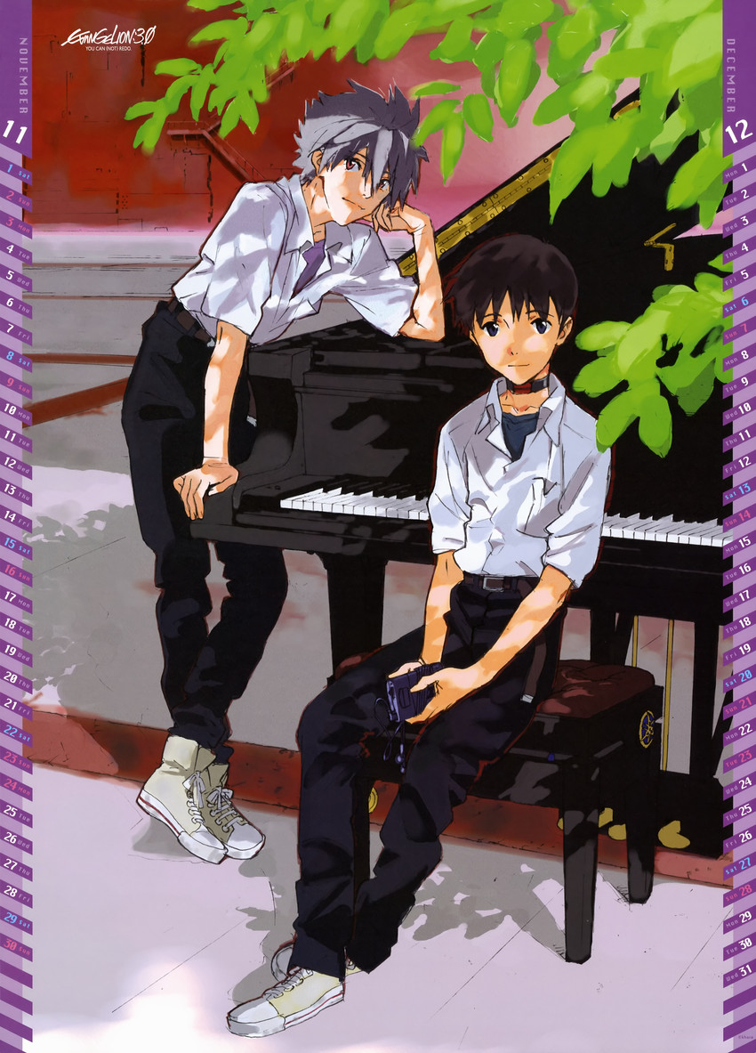ikari shinji and nagisa kaworu (neon genesis evangelion and 2 more) drawn by honda_takeshi