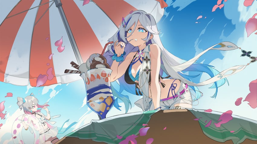 misteln schariac and prometheus (honkai and 1 more) drawn by lu-fou