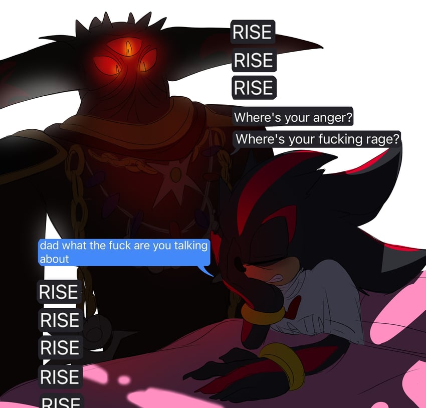 shadow the hedgehog and black doom (sonic and 1 more) drawn by ssanaaloves