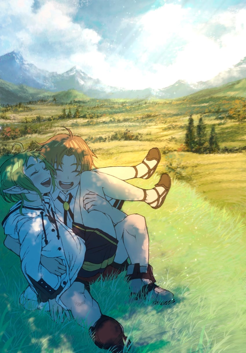 sylphiette and rudeus greyrat (mushoku tensei) drawn by kiyo_(a_sam_ko)