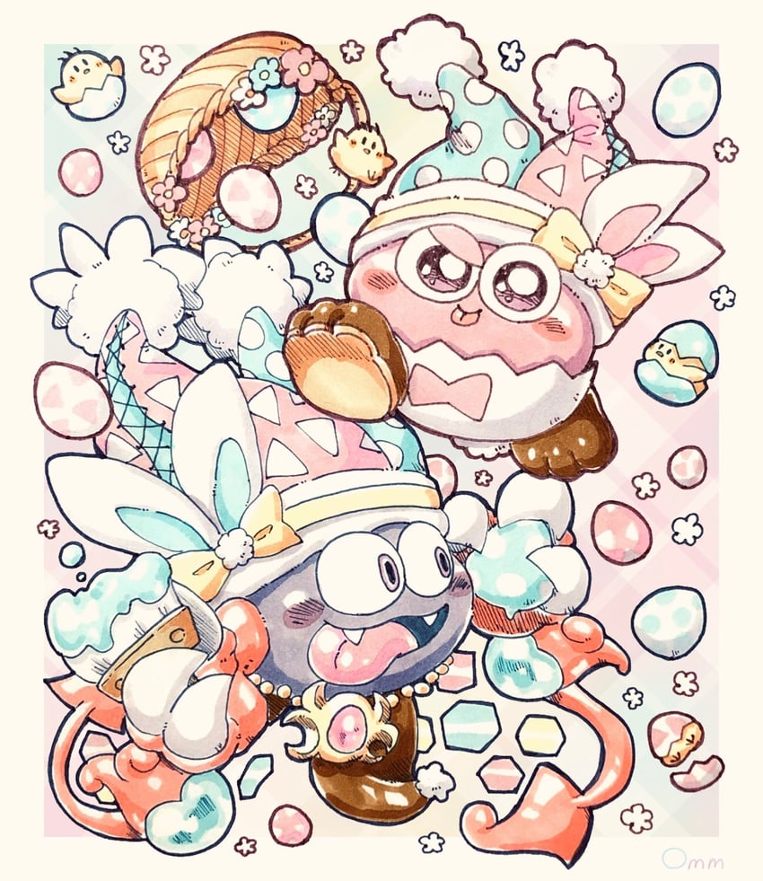 marx, marx soul, and hatched chick (kirby) drawn by omuraisu_omm