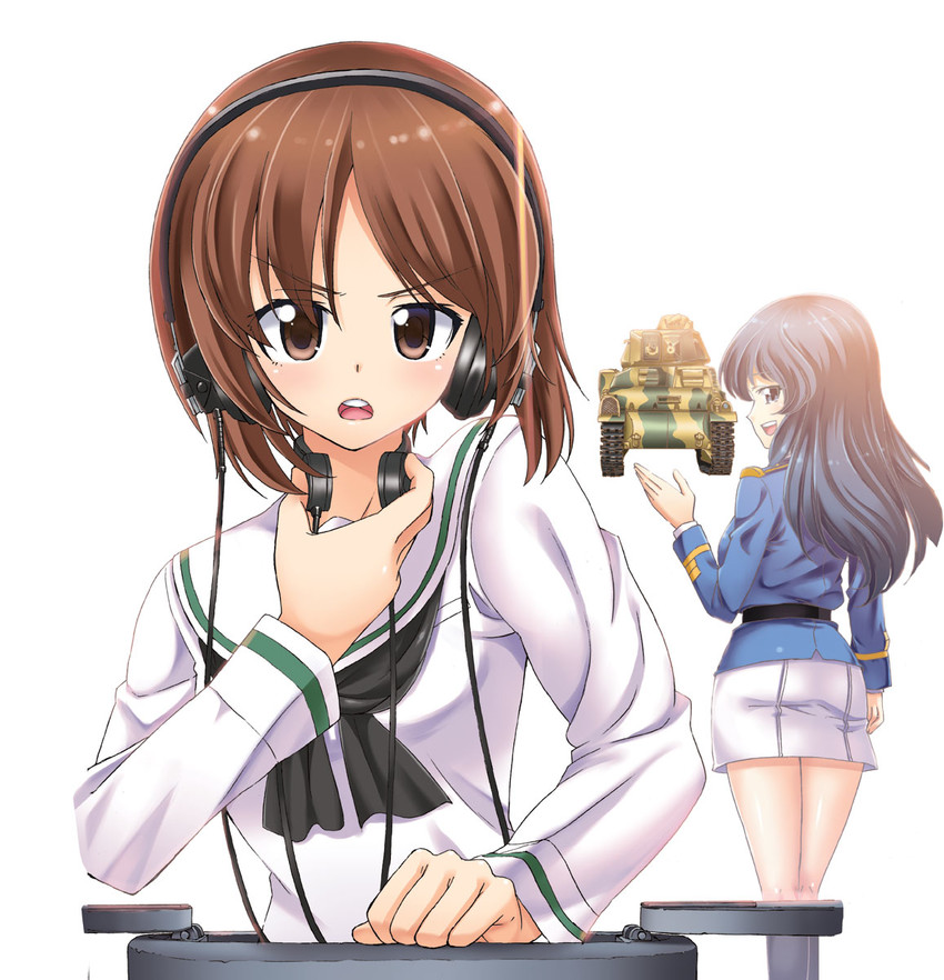 nishizumi miho and eclair (girls und panzer and 1 more) drawn by saitaniya_ryouichi
