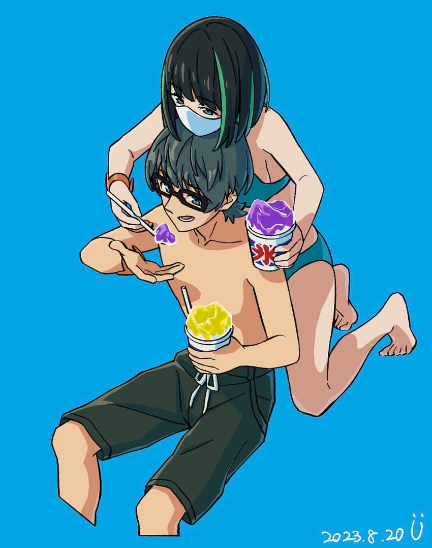 utsumi shou and hassu (gridman universe and 1 more) drawn by pisto1star