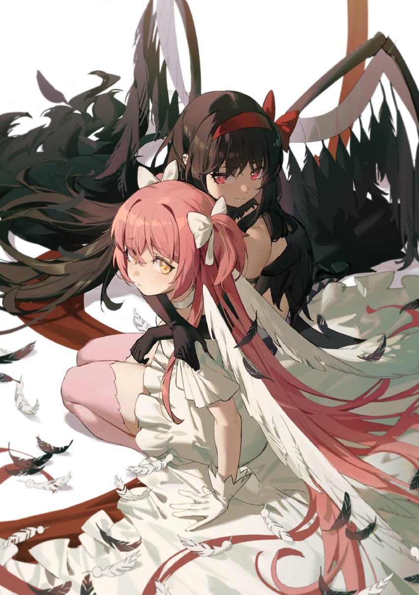 akemi homura, kaname madoka, ultimate madoka, and akuma homura (mahou shoujo madoka magica and 1 more) drawn by pg_(pgouwoderen)