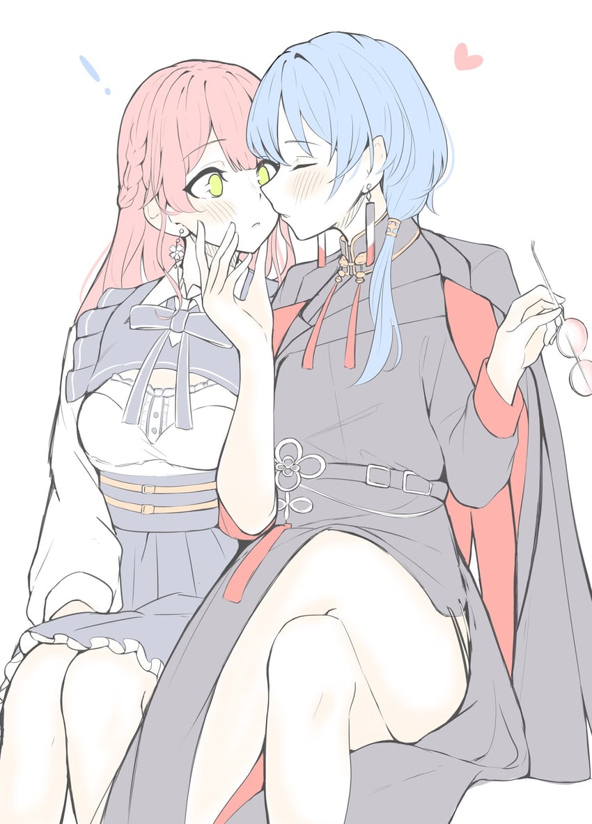 hoshimachi suisei and sakura miko (hololive) drawn by mamemo_baka