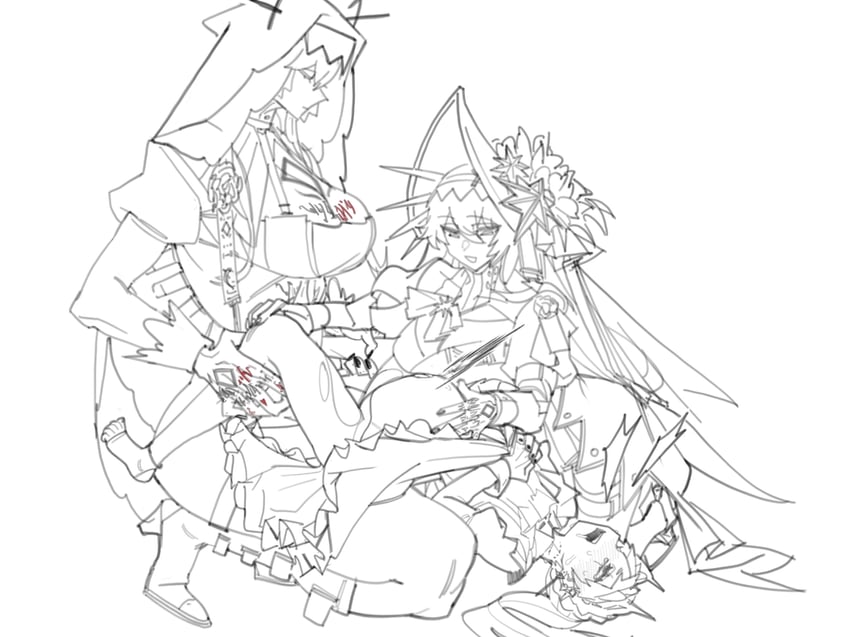 specter, irene, and specter the unchained (arknights and 1 more) drawn by hitobashira_(1746164306)