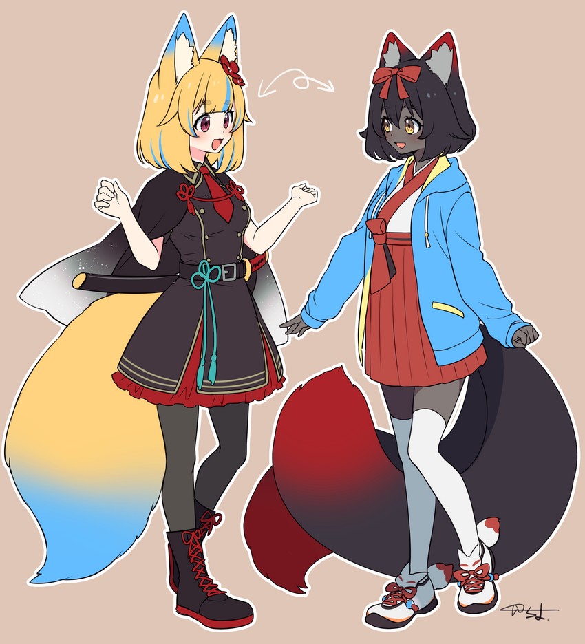 sakuraba chiyo and yamano kayo (indie virtual youtuber) drawn by sakura_chiyo_(konachi000)
