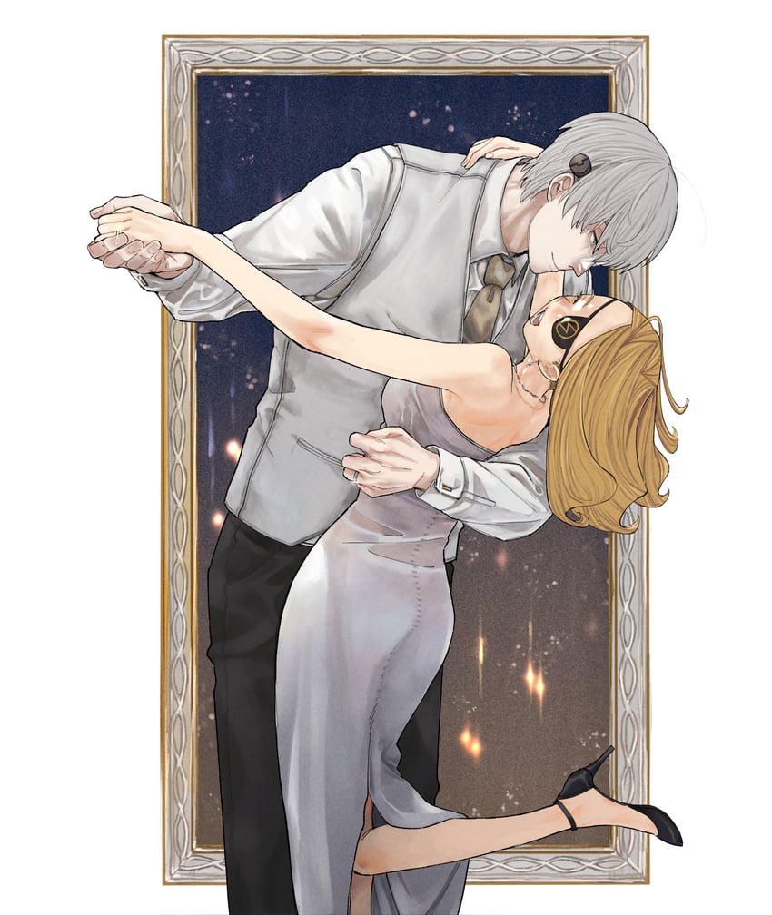 franken stein and marie mjolnir (soul eater) drawn by hissiu