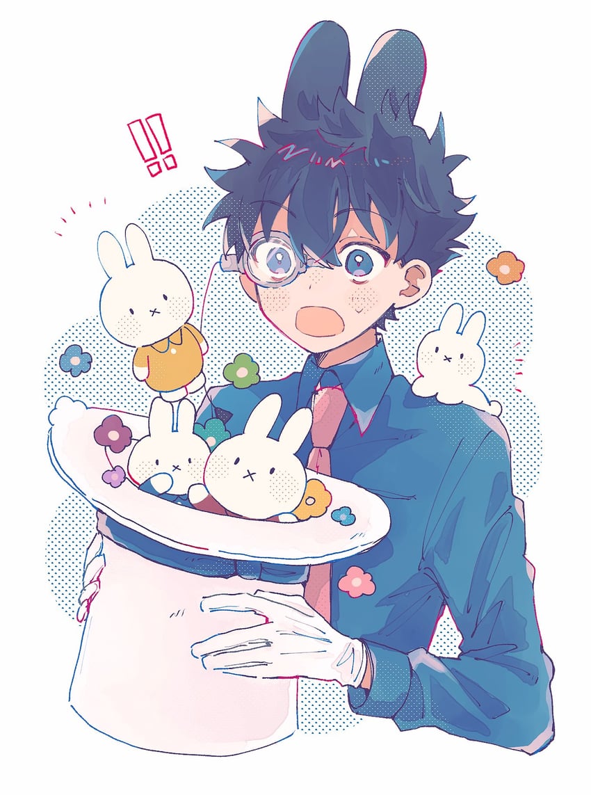 kaitou kid (meitantei conan and 1 more) drawn by sushi_corn