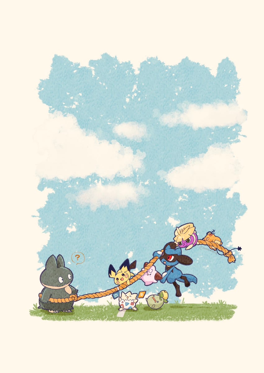 pichu, togepi, riolu, dedenne, munchlax, and 3 more (pokemon) drawn by zozozoshion