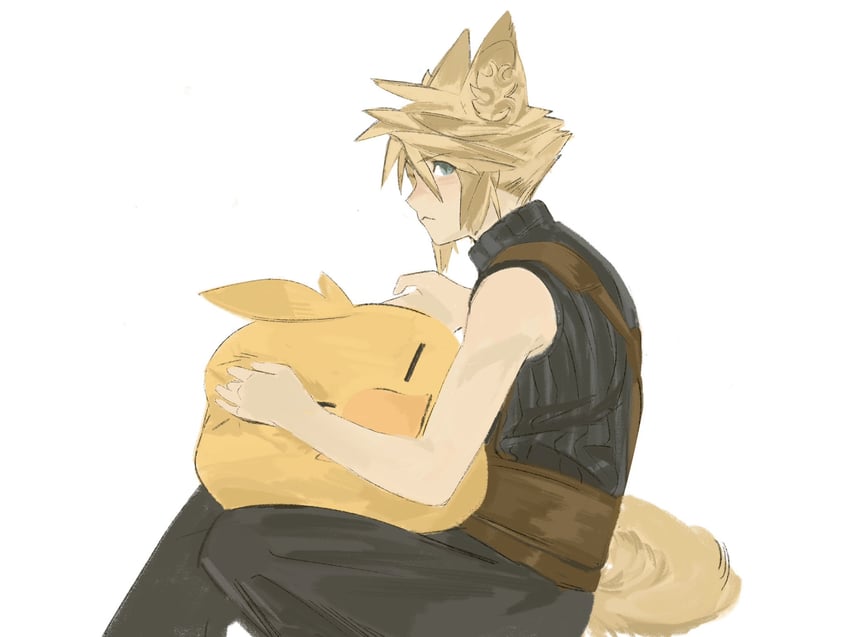 cloud strife (final fantasy and 2 more) drawn by lentymet