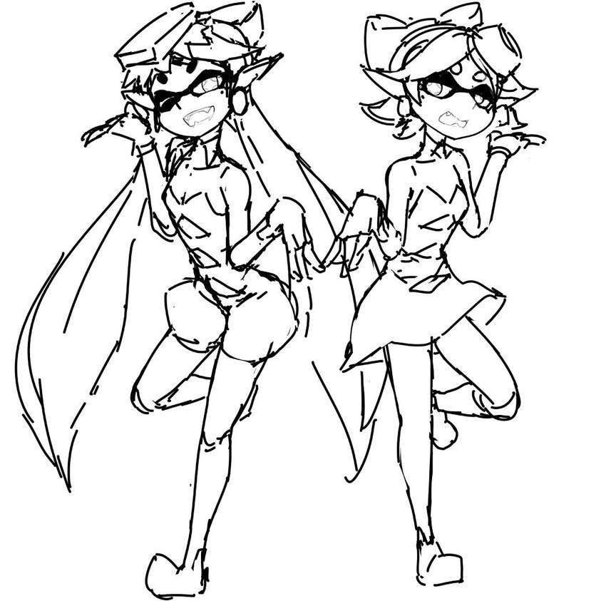 callie and marie (splatoon and 1 more) drawn by eu03