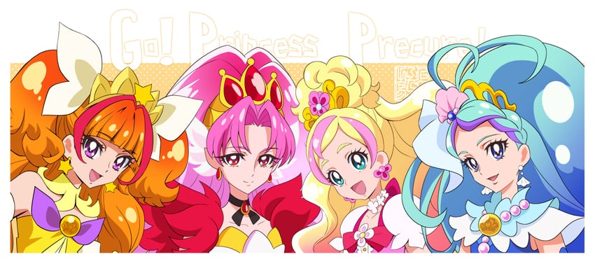 amanogawa kirara, haruno haruka, kaidou minami, cure twinkle, akagi towa, and 3 more (precure and 1 more) drawn by kamikita_futago