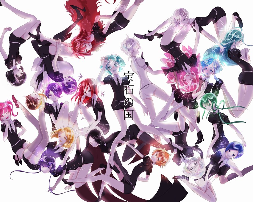phosphophyllite, diamond, cinnabar, bort, antarcticite, and 14 more (houseki no kuni) drawn by glass_sei_(nanorin0603)