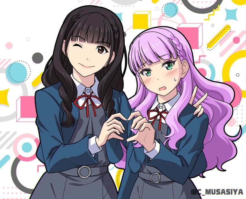 wien margarete and yuina (love live! and 1 more) drawn by musashiya_chougenbou