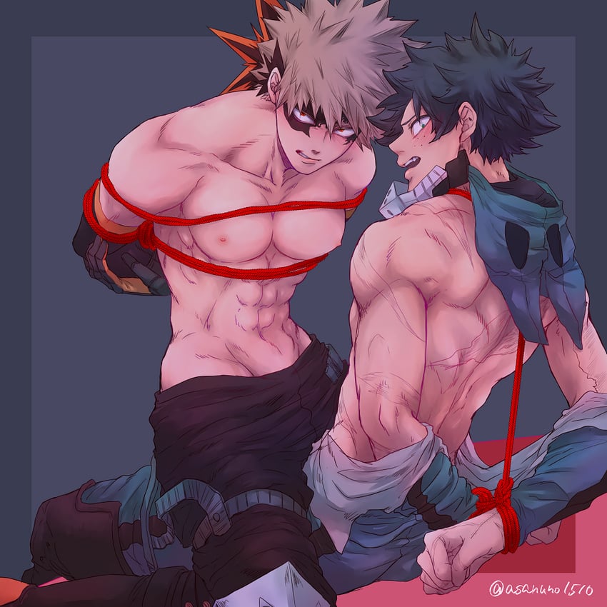 midoriya izuku and bakugou katsuki (boku no hero academia) drawn by asanuno1510