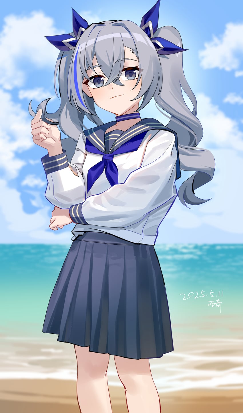 silver wolf (honkai and 1 more) drawn by wangqi