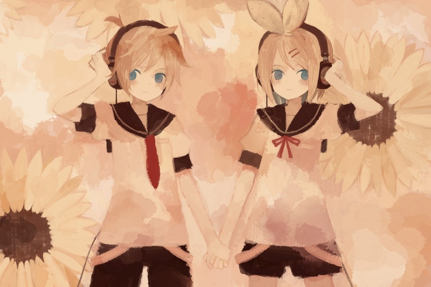kagamine rin and kagamine len (vocaloid) drawn by mitsuki_mouse