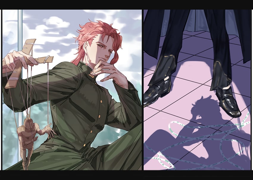 kujo jotaro and kakyoin noriaki (jojo no kimyou na bouken and 1 more) drawn by yepnean