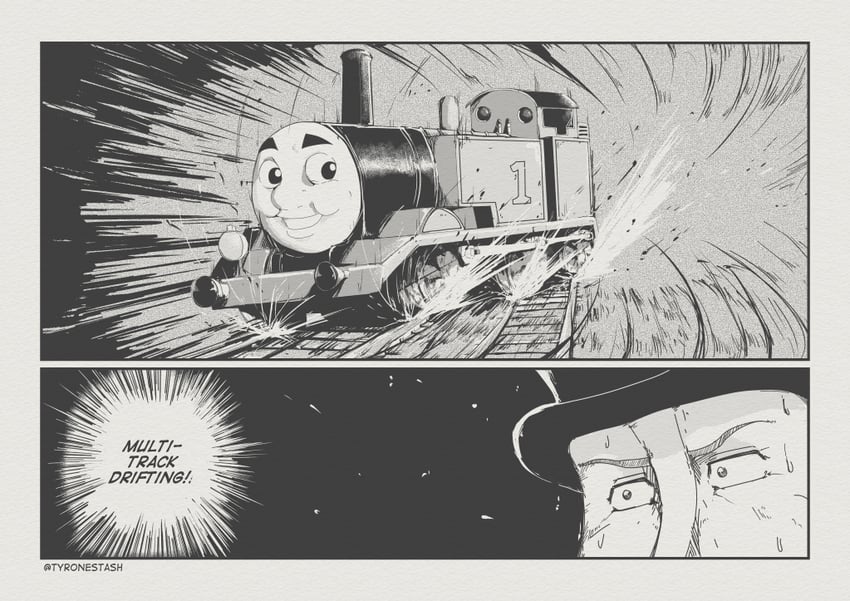 thomas the tank engine and sir topham hatt (thomas the tank engine) drawn by tyrone