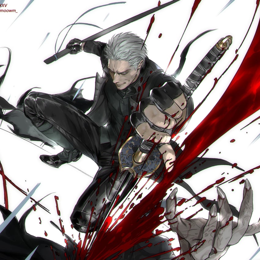 vergil (devil may cry and 1 more) drawn by moowm