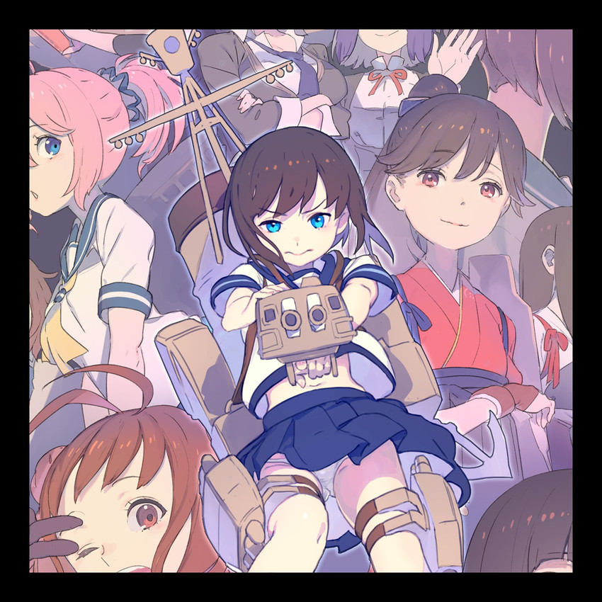 akagi, tenryuu, fubuki, houshou, tatsuta, and 2 more (kantai collection) drawn by enkyo_yuuichirou